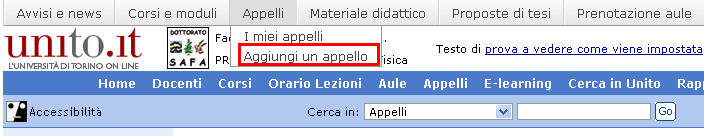 45 di 73 COME INSERIRE GLI APPELLI DI ESAME CampusNet può offrire un sistema di gestione on line degli appelli d esame.