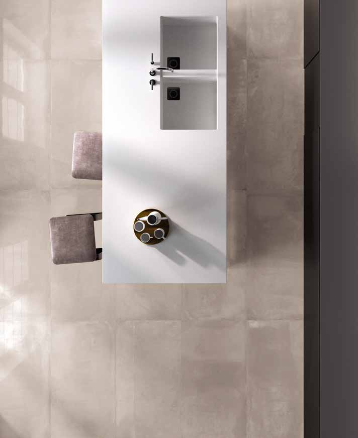 48 49 Floor: Concrea Bone Lux + 60x120 Floor: Concrea Bone Satin +