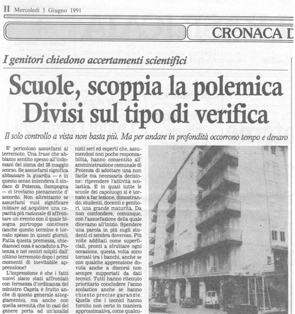 LA SICUREZZA DELLE SCUOLE SISMA del