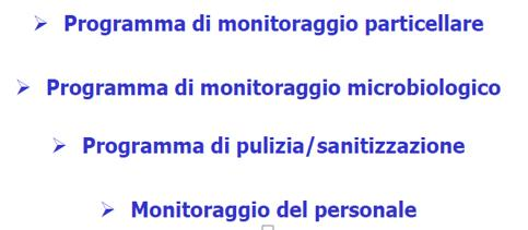 Classificazione delle aree di produzione Le aree classificate destinate alla produzione di prodotti medicinali sono locali in cui si eseguono