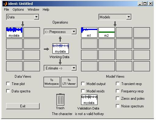 L INTERFACCIA GRAFICA Per concludere questa breve panoramica sul System Identification Toolbox, introduciamo la GUI