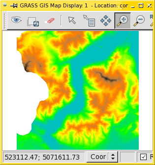 Visualizzare i raster - colori per DTM Scegliere la scala di