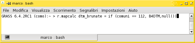 Analisi raster - r.mapcalc 2. da linea di comando, specificando direttamente l'espressione di calcolo 3.