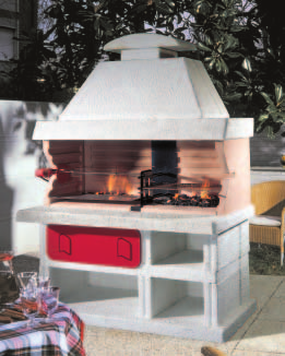BARBECUES BAROCCO : Arveco : 510 kg : cm 118x71x236h CEFALÙ : Arveco : 575 kg : cm 140x91x213h GEMINI : Arveco : 715 kg : cm 142x78x205h DUETTO :