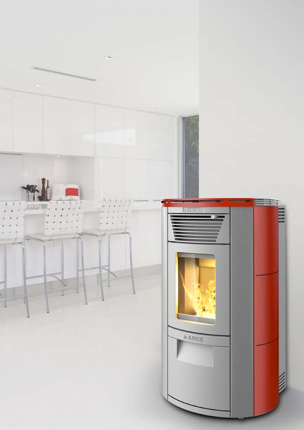 STUFE A PELLET IDRO PELLET STOVES HYDRO POELES A GRANULE HYDRO ESTUFAS DE PELLET HIDRO MAIOLICA ANTRACITE