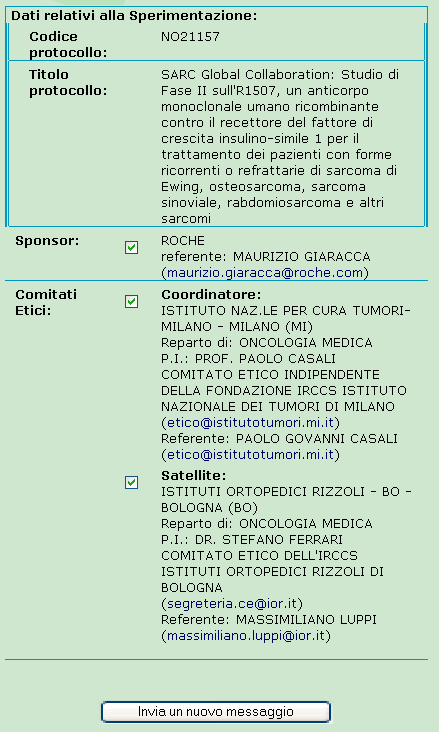 Comunicazioni tra utenti (5) Area CONTATTI Di default vengono