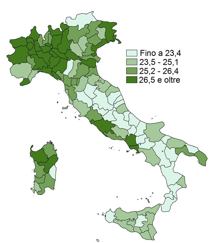 Tasso standardizzato di mortalità per tumori nei paesi Ue Anni 2007 e 2010 (per 10.