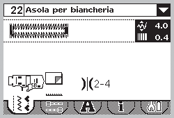 Tecniche di cucito Punto zigzag a tre passi Il punto n. 8 può anche essere utilizzato come punto elastico per consentire alle cuciture di allungarsi sui tessuti a maglia.