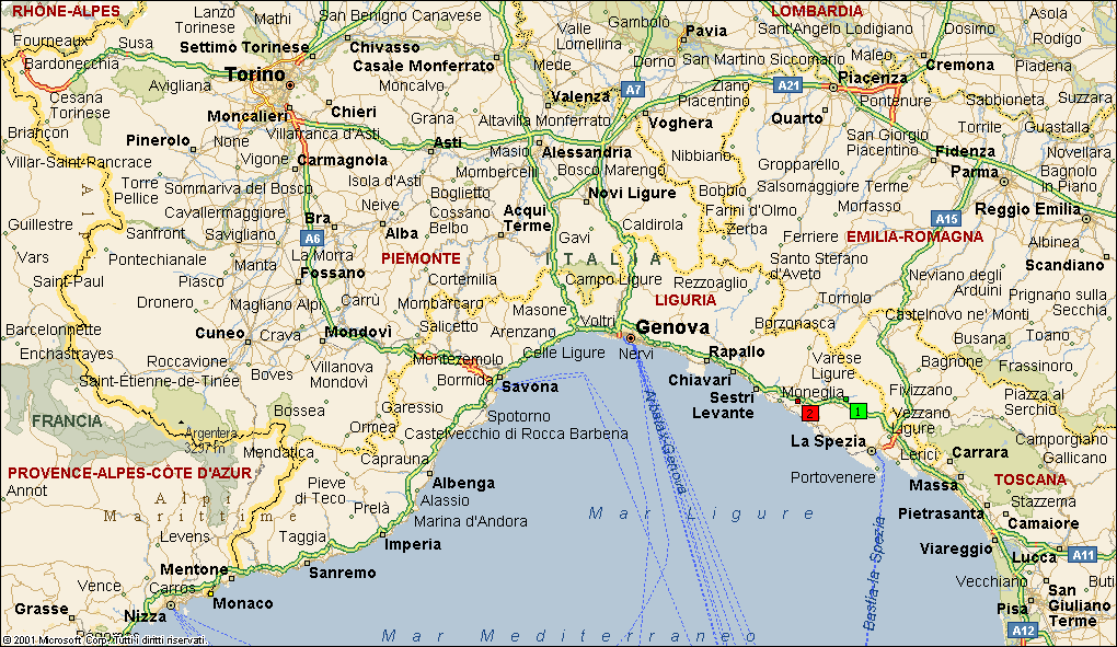 A10 Genova - Ventimiglia tratto Savona - Finale Ligure A6 Torino - Savona tratto Millesimo - Altare Millesimo - Altare All.A26 - Varazze Ceva Millesimo dir.