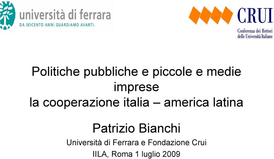 latina Patrizio Bianchi Università di