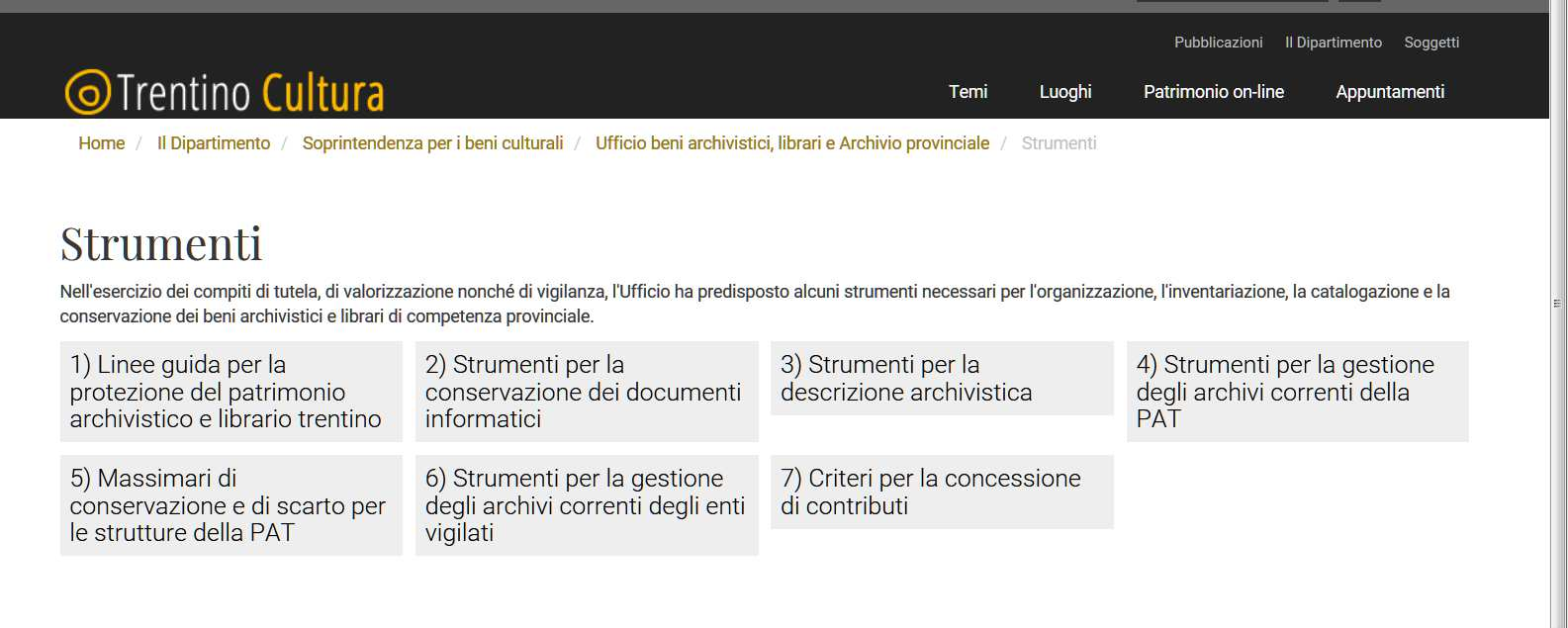 Provincia Autonoma di Trento Approfondimenti sul portale www.cultura.trentino.