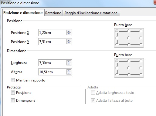 Sempre dal menu del tasto destro, la voce Posizione e dimensione permette di accedere ad una vasta scelta di opzioni dell'immagine Usare i collegamenti E' possibile inserire in una diapositiva un