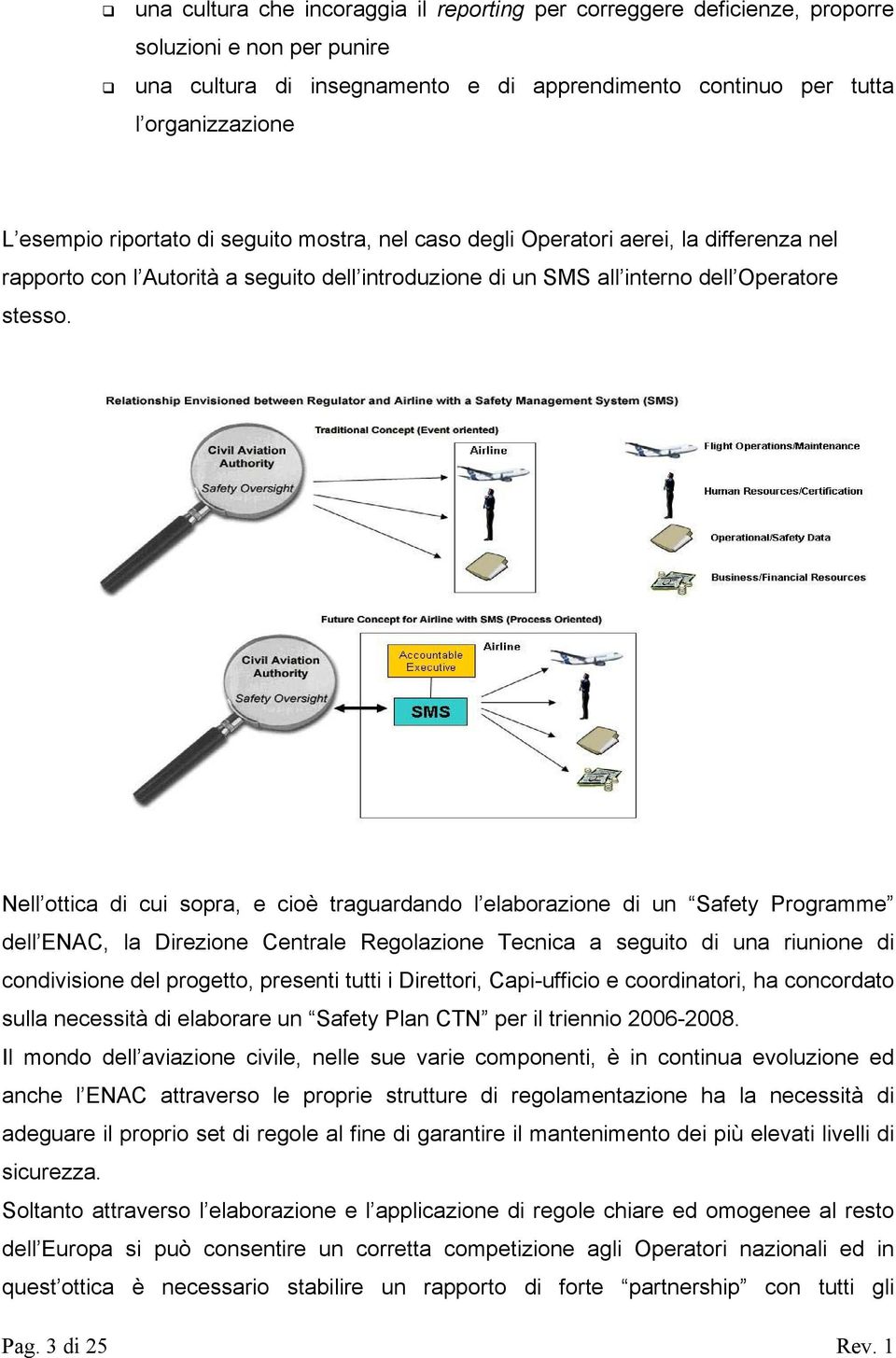 Nell ottica di cui sopra, e cioè traguardando l elaborazione di un Safety Programme dell ENAC, la Direzione Centrale Regolazione Tecnica a seguito di una riunione di condivisione del progetto,