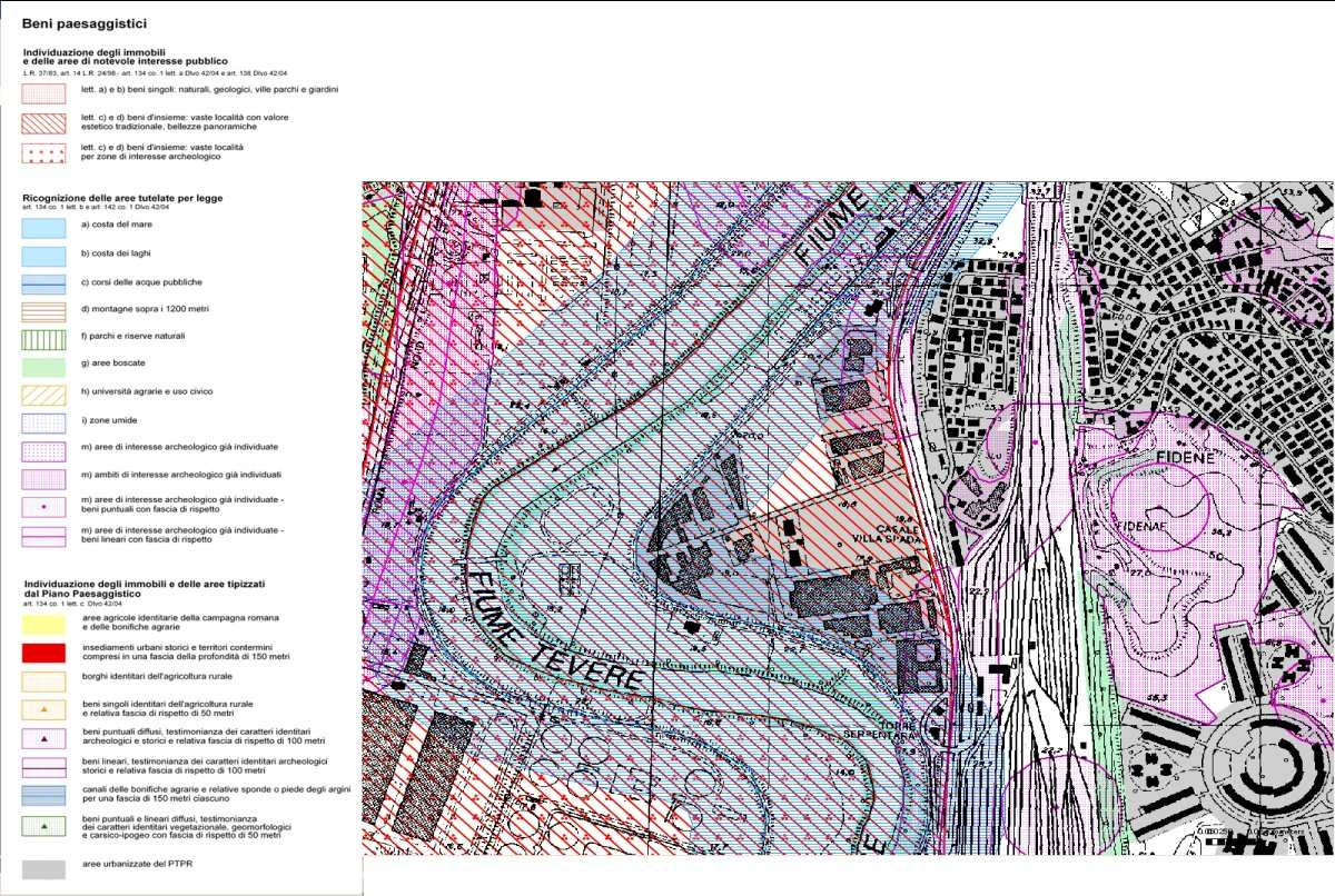 STABILIMENTO AMA Via Salaria,981 PROGETTO DEFINITIVO-RELAZIONE GENERALE Pag. 7 di 14 Tav. B: - Aree urbanizzate del PTPR; - Corsi delle acque pubbliche [art. 7 L.R. 24/98]; - lett.