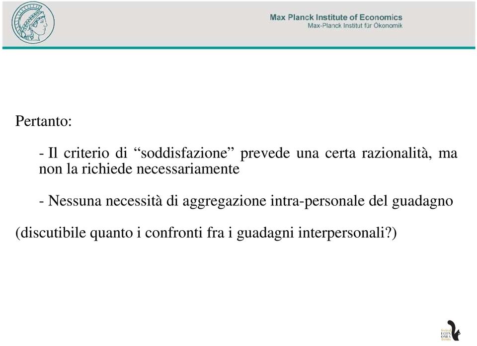 necessità di aggregazione intra-personale del guadagno