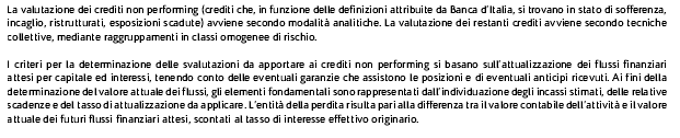 Le rettifiche di valore su crediti - L informativa di bilancio Stralcio