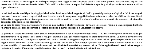 Le rettifiche di valore su crediti - L informativa di bilancio Stralcio