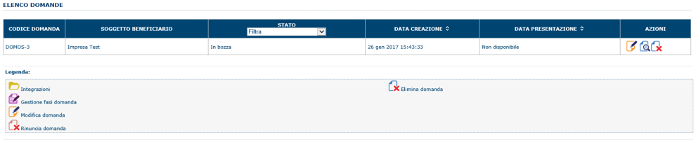 6. Compilazione e trasmissione delladomanda La procedura avviene attraverso le fasi seguenti: - Creazione e compilazione della domanda - Stampa in pdf, firma digitale e trasmissione Per procedere con