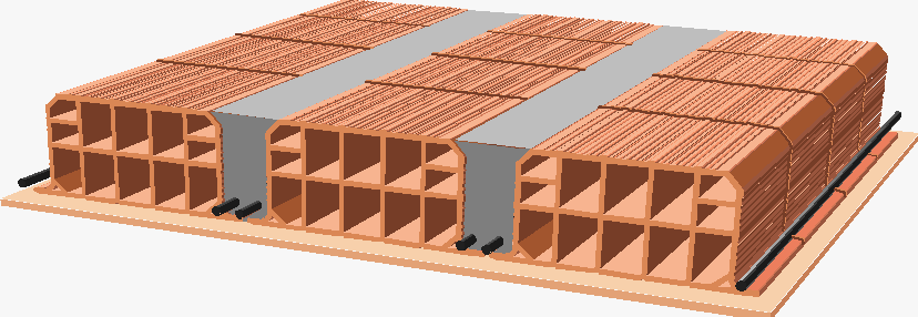 Solaio in c.a. e laterizi gettato in opera (18+4) Pignatte: [(0.30 x 0.18 x 1.00) x 8] /0.4 = 1.08 kn/ m 2 Travetti: [(0.10 x 0.18 x 1.00) x 25] /0.4 = 1.13 kn/ m 2 Soletta collaborante armata (4 cm): 1.
