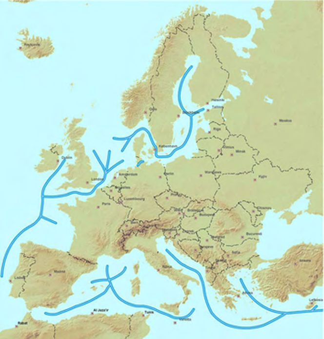 Autostrade del Mare dell Europa sudorientale e del Mediterraneo occidentale (PP21); asse ferroviario Genova- Rotterdam (PP24).