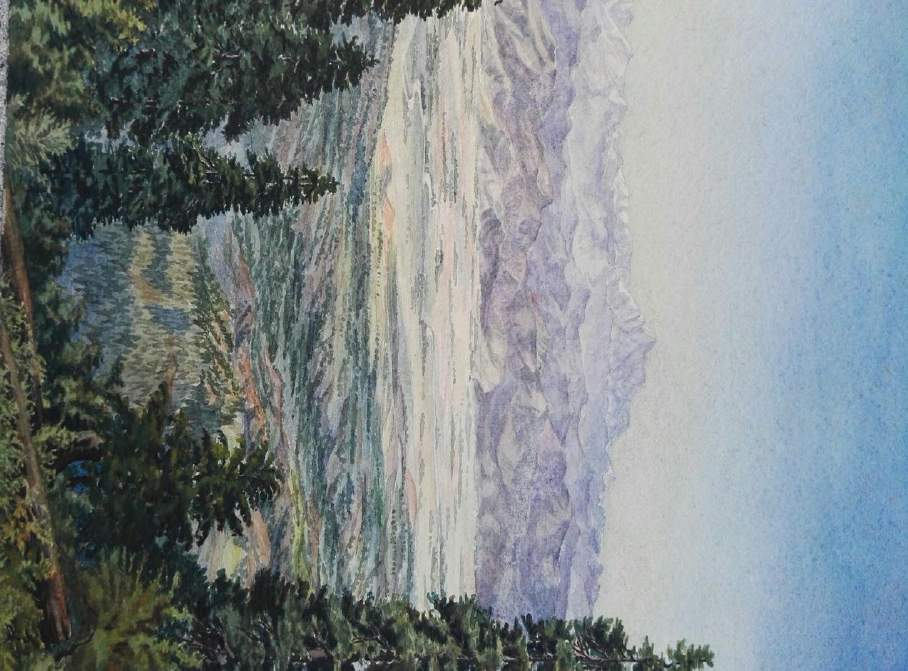 . KARAKORUM Nunga Parbat (Montagna nuda) Acquerello originale eseguito su carta di dimensione28x38 cm di autore anonimo.