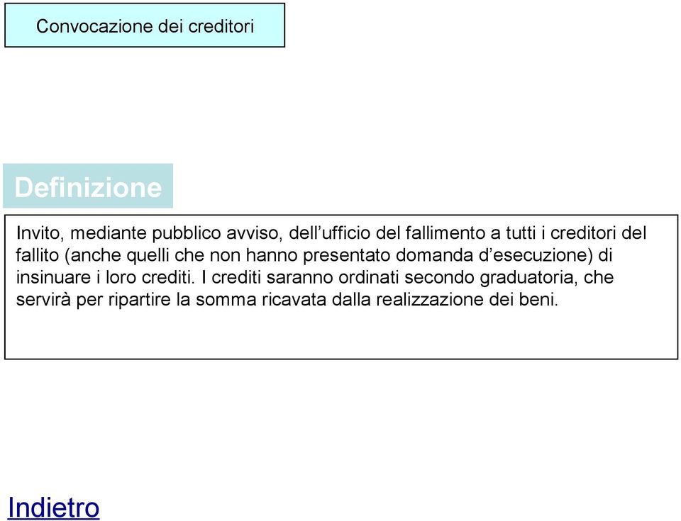 domanda d esecuzione) di insinuare i loro crediti.