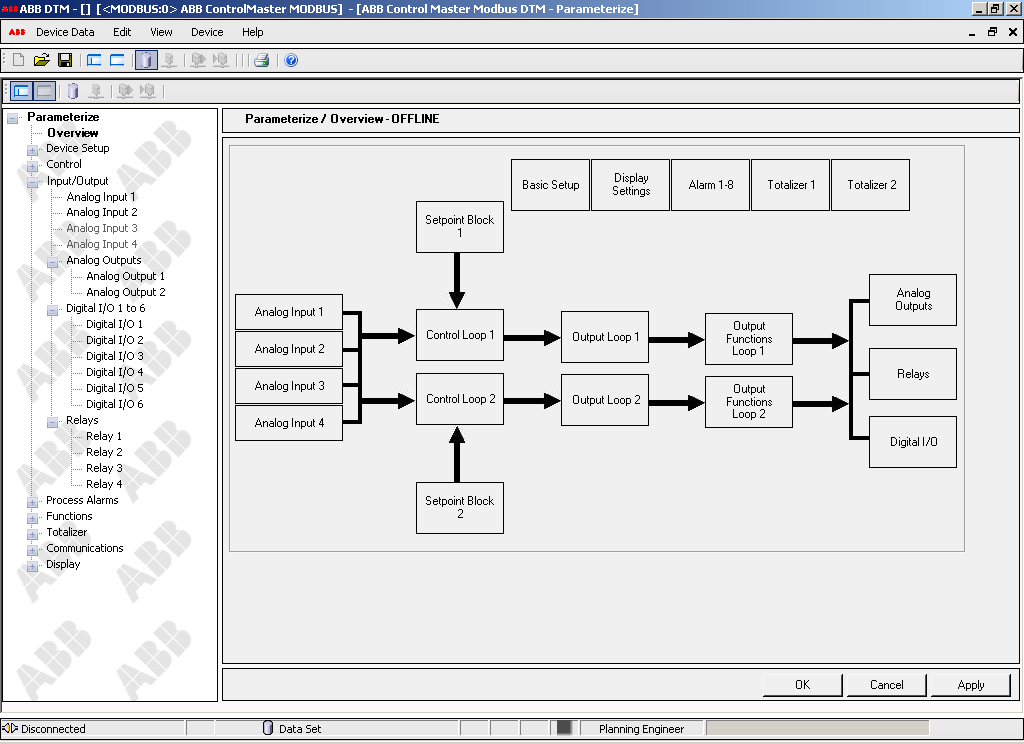 ControlMaster CM30 Regolatore di processo universale, 1 /4 DIN Configurazione PC Oltre alla configurazione dal pannello frontale, è possibile configurare CM30 offline tramite Asset Vision Basic di