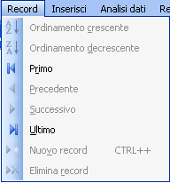 Gestione Archivi in formato MS Excel o MS Access per ulteriori personalizzazioni) Il menù Modifica permette di accedere alle funzioni generali sulle operazioni eseguite, quali Annulla,