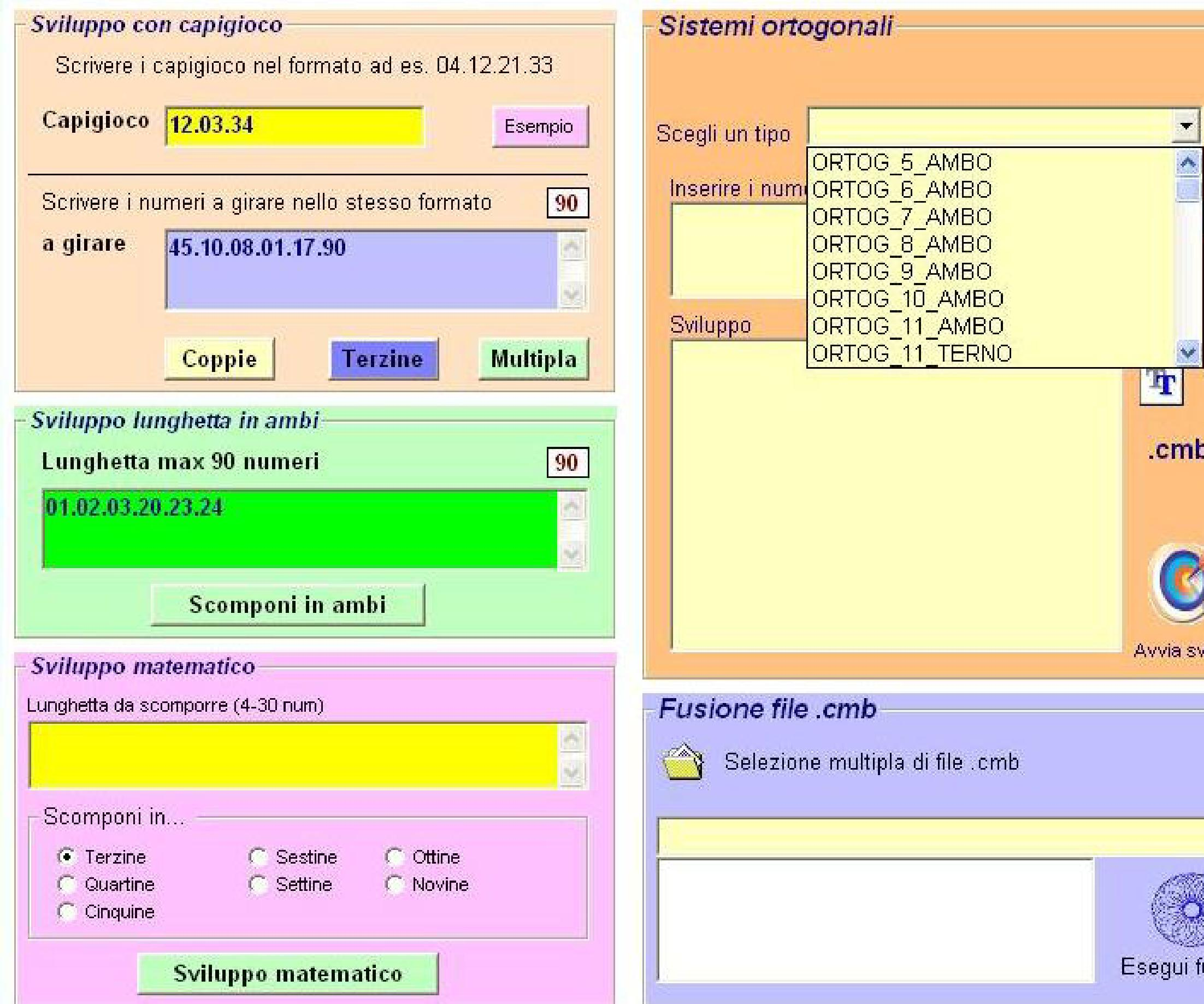 "Sistemi ortogonali" Con tale definizione ci riferiamo allo sviluppo di una serie numerica,o lunghetta,sottoforma di sistemi in terzine,quartine,etc.