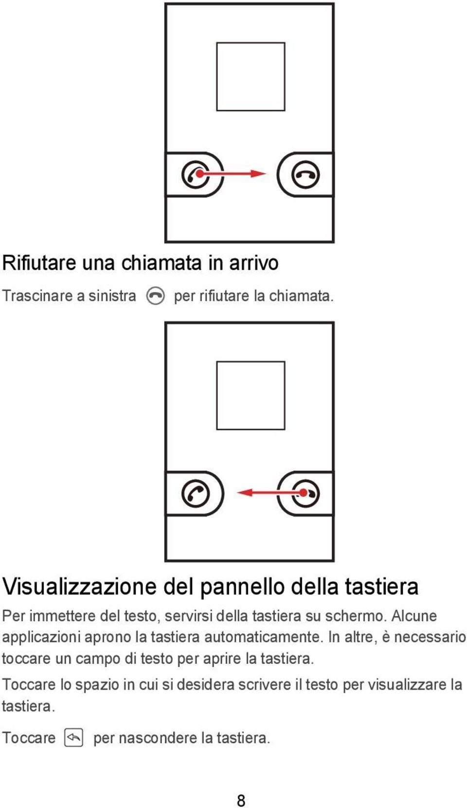 Alcune applicazioni aprono la tastiera automaticamente.