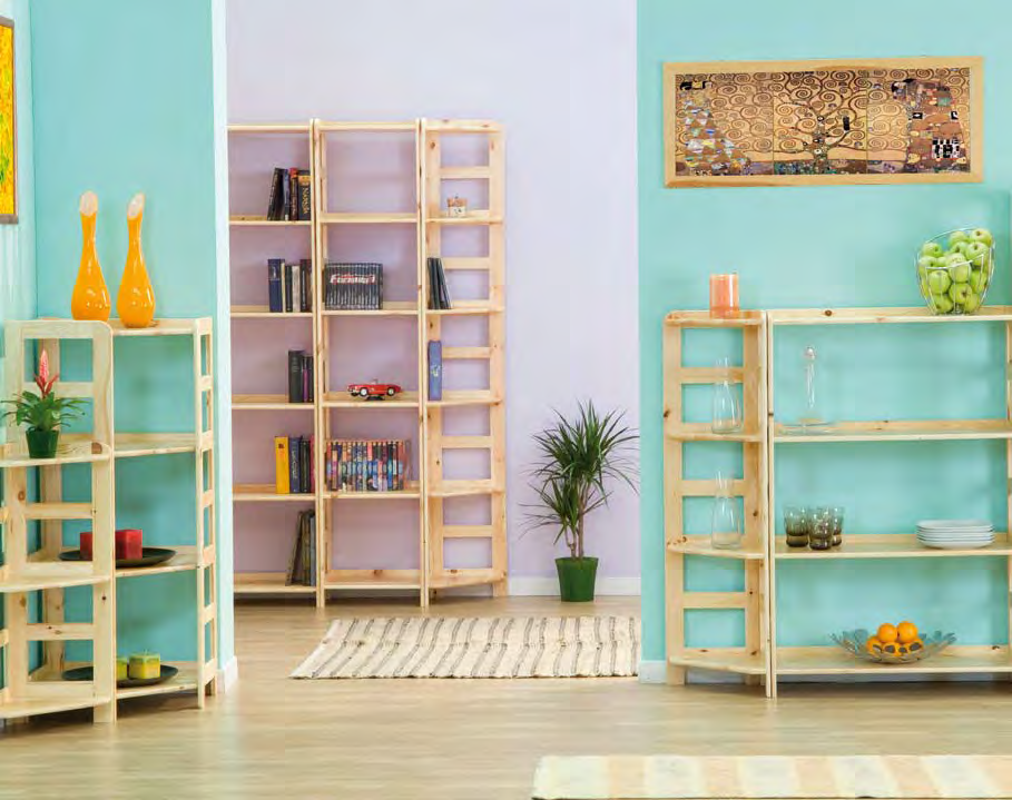 OGNI COSA AL SUO POSTO Il sistema di librerie Easyline permette, con la bellezza del legno verniciato naturale, di
