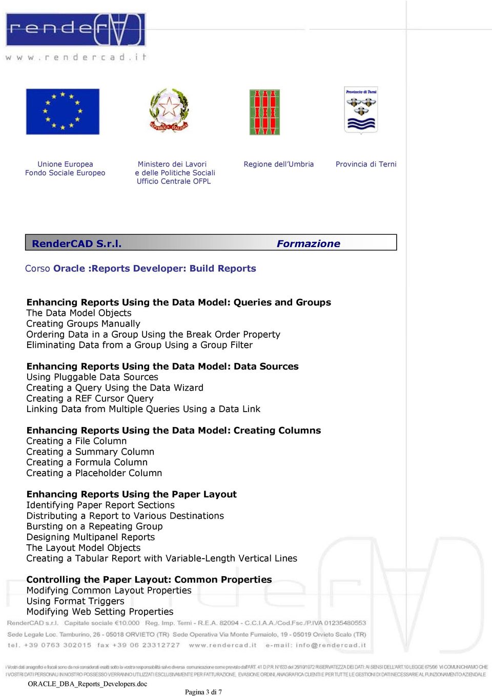 Using a Data Link Enhancing Reports Using the Data Model: Creating Columns Creating a File Column Creating a Summary Column Creating a Formula Column Creating a Placeholder Column Enhancing Reports