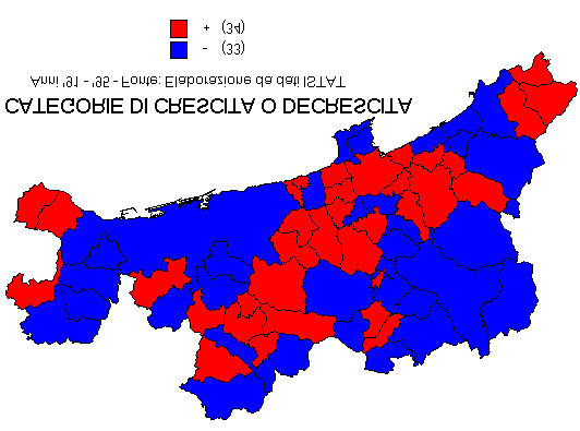 Tabella 1: dinamica demografica della Provincia di Genova - anni 51, 61, 71, 81, 91; 95 n COMUNI POP.'51 POP.'61 variaz.ass variaz.% POP.'71 variaz.ass. variaz.% POP.'81 variaz.ass. variaz.% POP.'91 variaz.