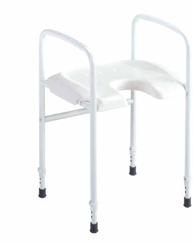 Sedie per la doccia Alizé 410 mm Invacare Alizé H2120/1 470-550 mm 400 mm 140 mm 170 mm Struttura in acciaio di alta qualità zincato con trattamento superficiale epossidico.