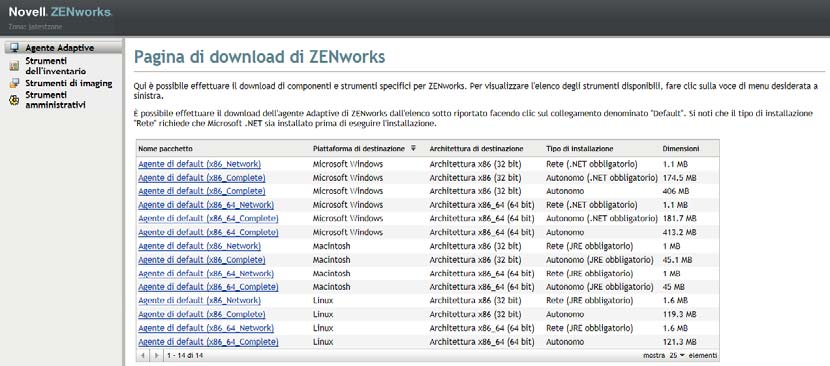 7.3.3 Installazione manuale su Macintosh È possibile installare ZENworks Adaptive Agent su un dispositivo Macintosh scaricando il pacchetto per l'installazione dalla pagina dei download di ZENworks.