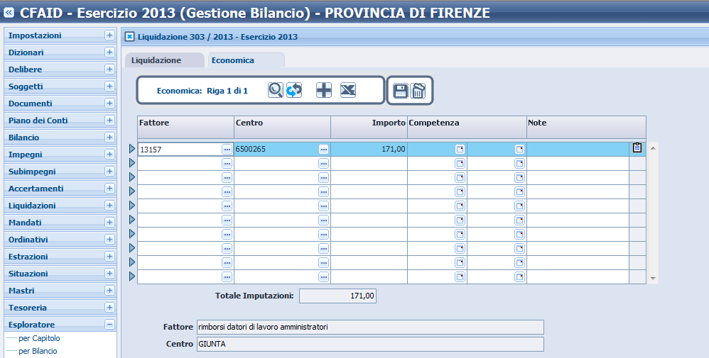 GESTIONE 2013