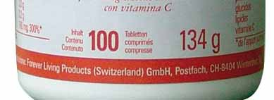 FOREVER ABSORBENT C Contiene, oltra ai 60 mg di vitamina C, flavanoidi citrici naturali di arance, papaie e limone