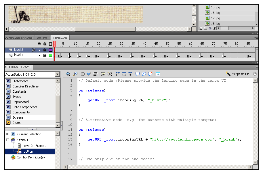 Per l implementazione del codice di chiamata HTML sono disponibili le seguenti opzioni: Implementazione del banner Flash tramite Flash Loader zanox Implementazione del banner Flash tramite i tag HTML