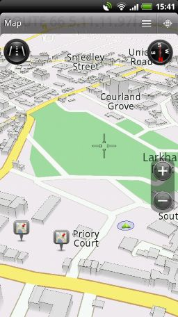 146 Mappe e posizione Visualizzare le mappe In Locations, toccare. Toccare per scegliere tra la vista 2D e 3D.