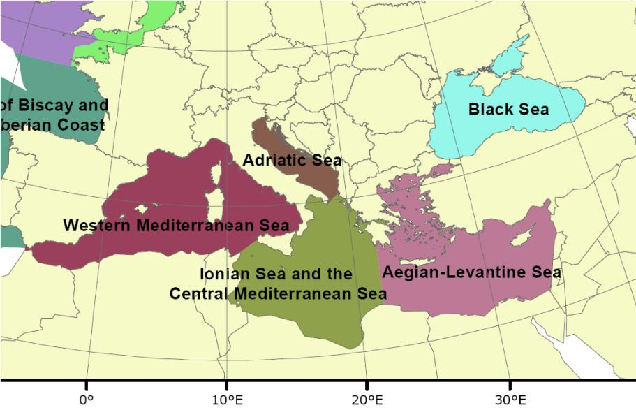 Le acque marine soggette alla sovranità e giurisdizione degli Stati Membri della UE LE REGIONI MARINE Il Mar Mediterraneo Il Mar Baltico Il Mar Nero L