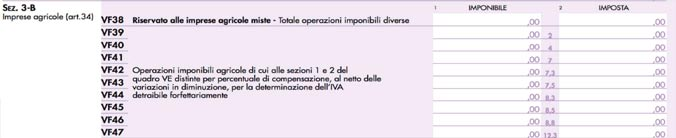 LE NOVITÀ DEL MODELLO IVA 2017 QUADRO VF - SEZ. 3-B Modifiche apportate alle percentuali di compensazione del settore agricolo.