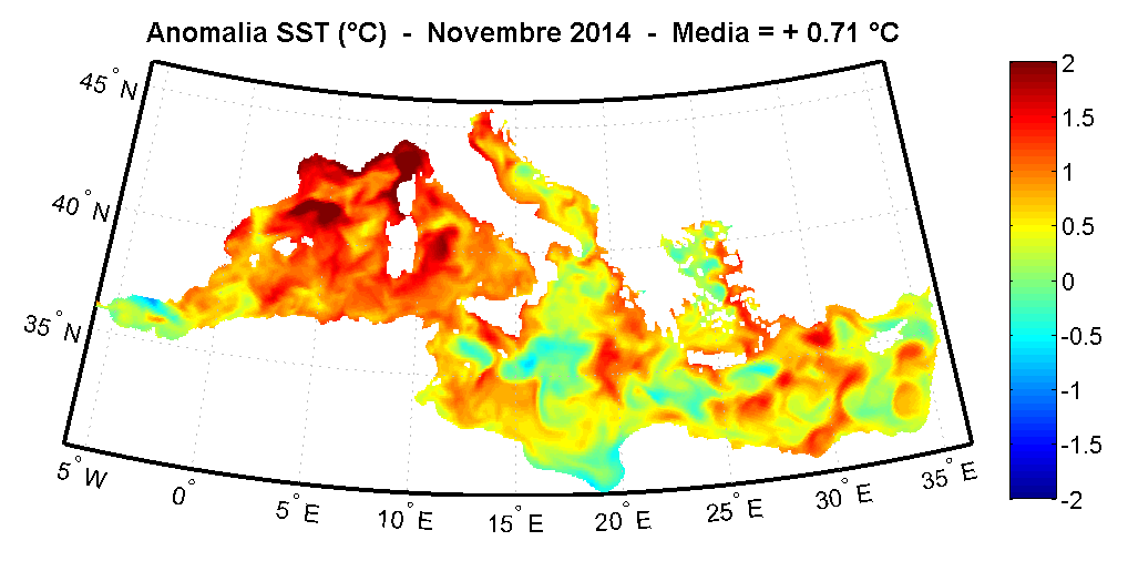 APPENDICE Temperatura marina superficiale APPENDIX Sea Surface Temperature (SST) Anomalia mensile della SST (temperatura marina superficiale) Sea Surface Temperature Monthly Anomaly (November 2104)