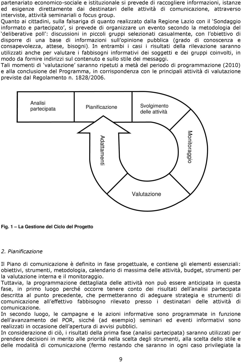 $%#%$%$ $$* : C%($%& ##%$,#$ ##& % $ *//01* Analisi partecipata Pianificazione Svolgimento delle attività Adattamenti Fig.