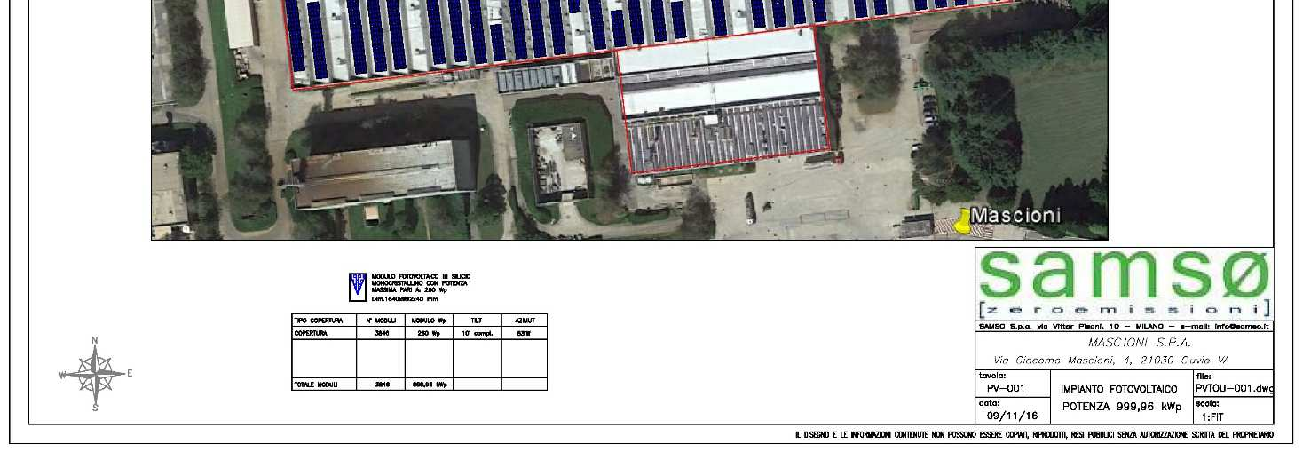 IL FOTOVOLTAICO IN CASE STUDIES SPA SOLUZIONI TECNICHE PROPOSTE: DATI PROGETTO Potenza Picco Produttività Orientamento 500 KWp 1070 KWh/KWp Ovest Producibilità