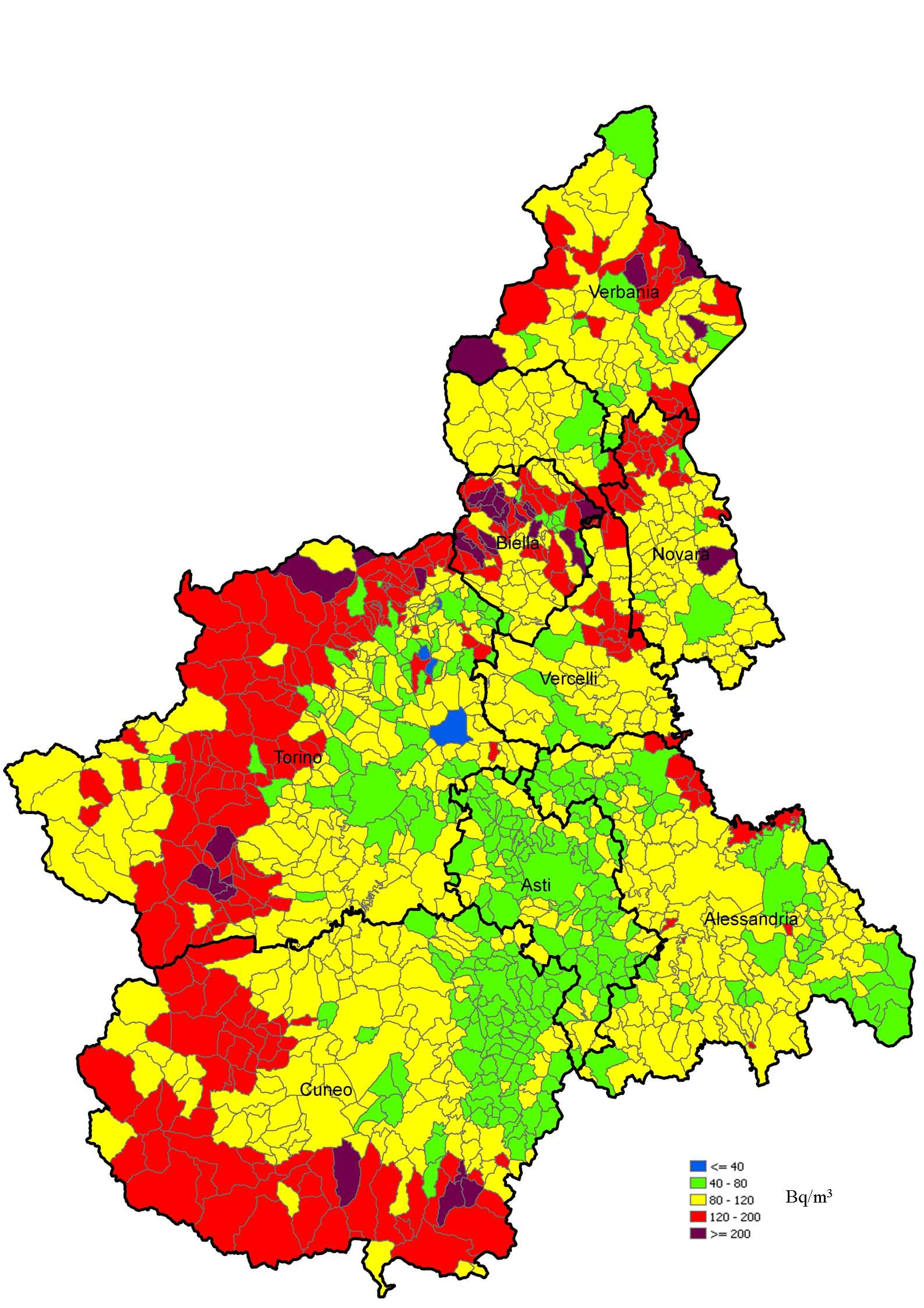 RISULTATI indicatore media comunale Distribuzione radon Piemonte 0,0 0,0 0,0 0,0 0,0 0,0 0,0 0,0 0,00 0,00 0,00 0 00 00 300 400 500 Bq/m 3 distribuzione lognormale base dati radon