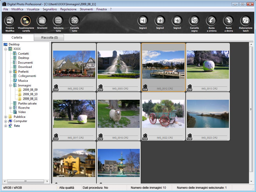 Conversione di immagini RAW Digital Photo Professional È possibile convertire le immagini RAW in immagini JPEG o TIFF.