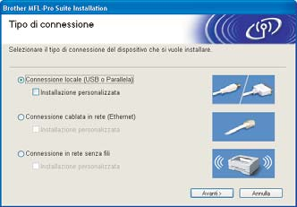 Installazione driver e software 2 Per utenti con cavo di interfaccia parallela (Per 98/98SE/Me/2000 Professional/XP/ XP Professional x64 Edition) Importante Verificare di aver completato le