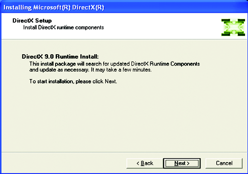 2.1.2. Installazione di DirectX Installare Microsoft DirectX 9 (o una versione successiva) per attivare il supporto hardware di accelerazione a 3D per Windows 98/98SE/ Windows 2000/ Windows ME o