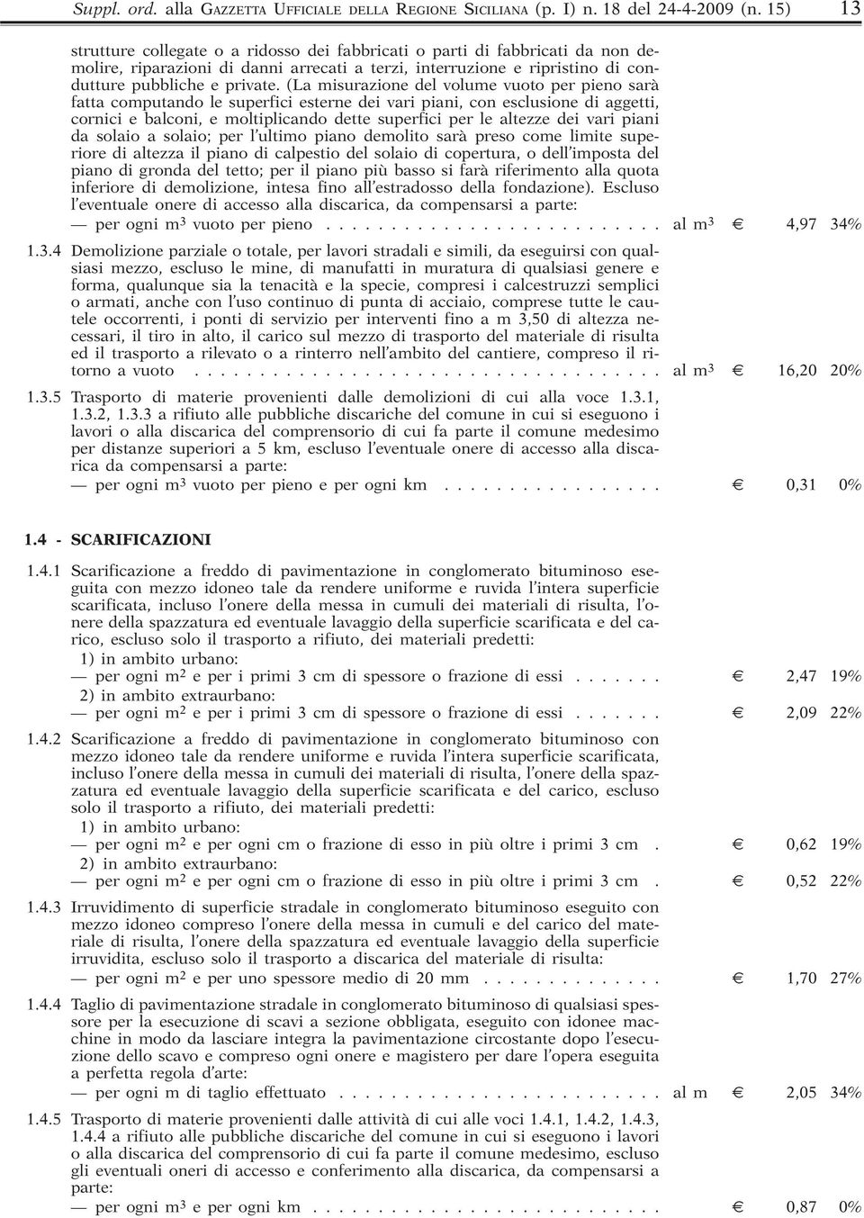 (La misurazione del volume vuoto per pieno sarà fatta computando le superfici esterne dei vari piani, con esclusione di aggetti, cornici e balconi, e moltiplicando dette superfici per le altezze dei