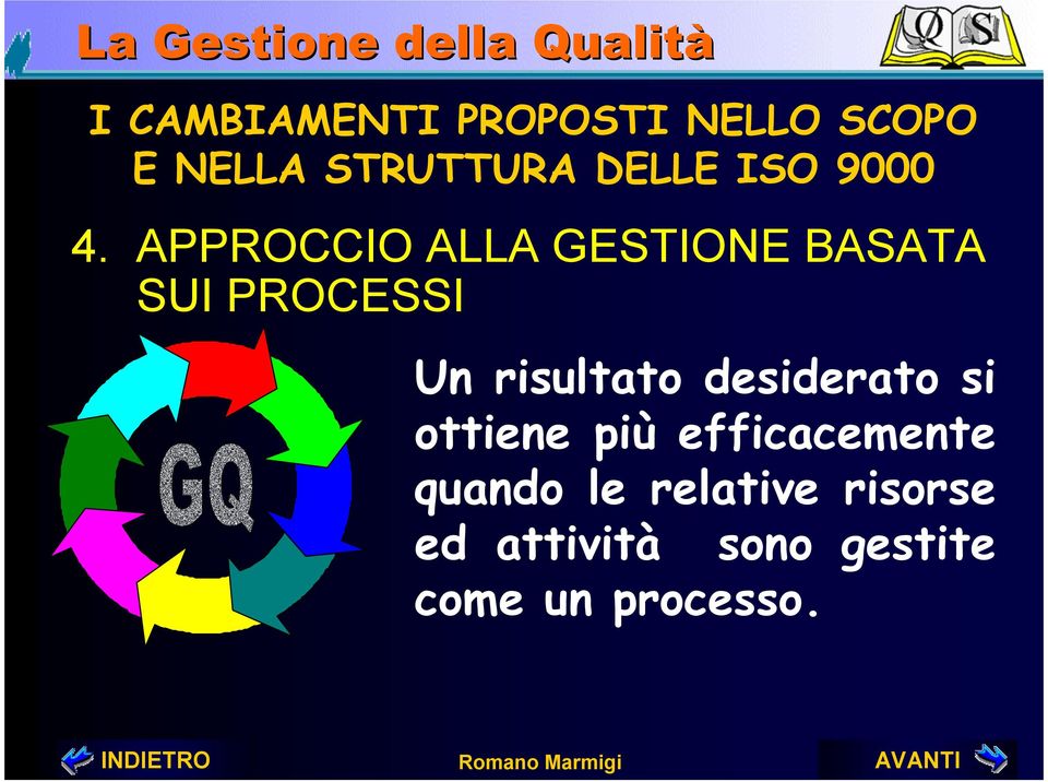 APPROCCIO ALLA GESTIONE BASATA SUI PROCESSI Un risultato